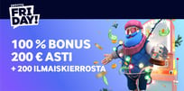 Casino Friday tarjoaa ikuisen perjantain ja 100 % bonuksen 200 € asti