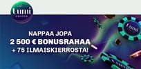 Pelaa ilman rekisteröitymistä ja nappaa tervetulopaketti: jopa 2 500 € bonusrahaa + 75 FS!