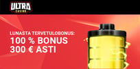 Ultra Casinon huikea tervetulobonus: tuplaa pelikassasi 300 € asti!