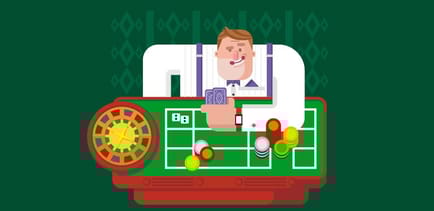 Ruletin pelipöytä ja pelinhoitaja